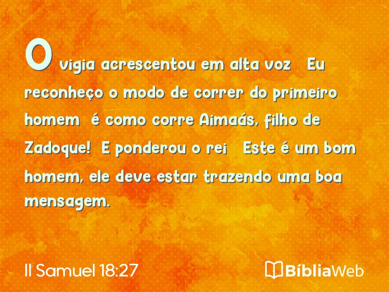 II Samuel 18:27 em imagem para compartilhar