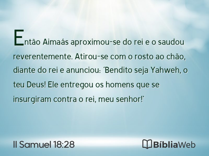 II Samuel 18:28 em imagem para compartilhar