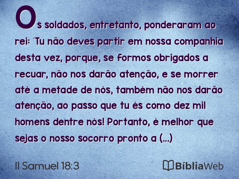 II Samuel 18:3 em imagem para compartilhar