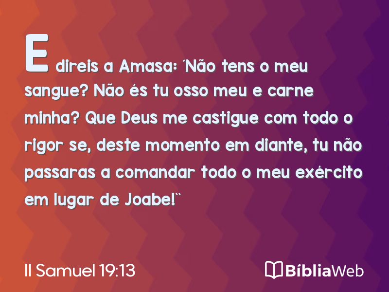 II Samuel 19:13 em imagem para compartilhar