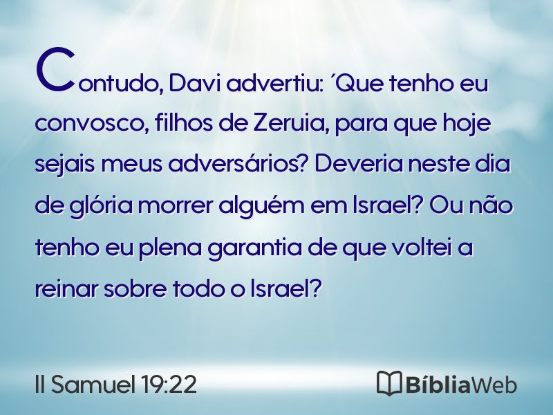 II Samuel 19:22 em imagem para compartilhar