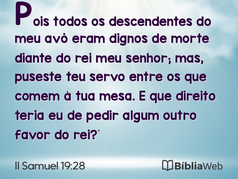 II Samuel 19:28 em imagem para compartilhar