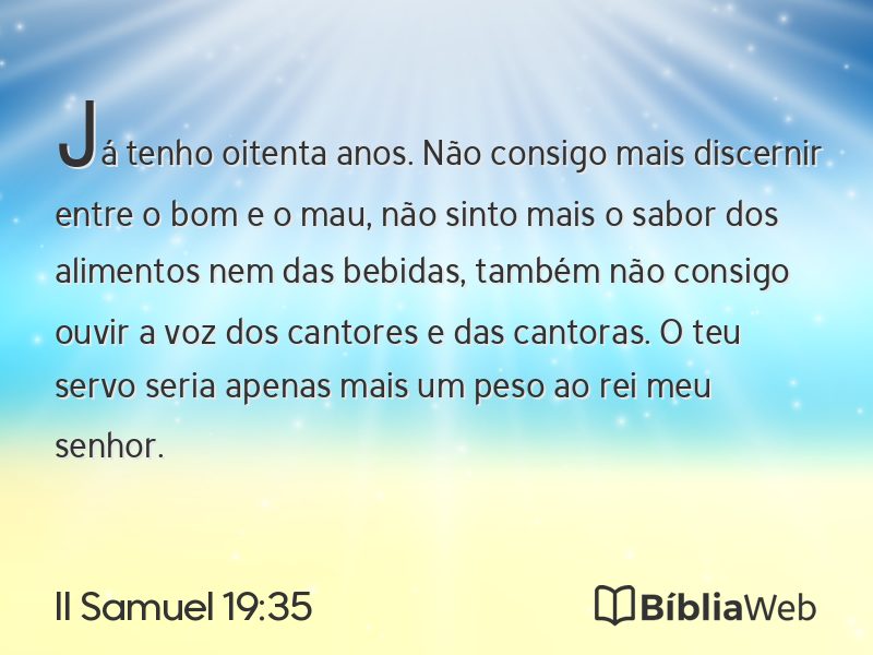 II Samuel 19:35 em imagem para compartilhar
