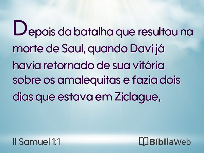 II Samuel 1:1 em imagem para compartilhar