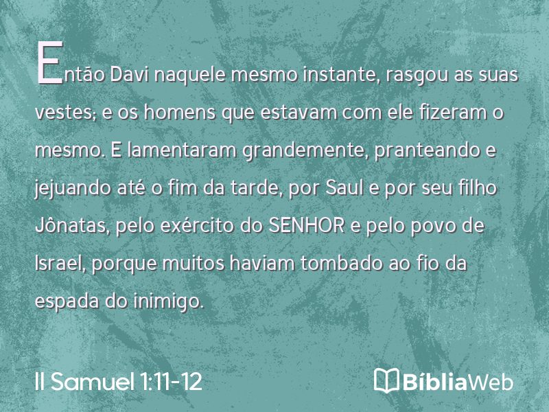 II Samuel 1:11-12 em imagem para compartilhar