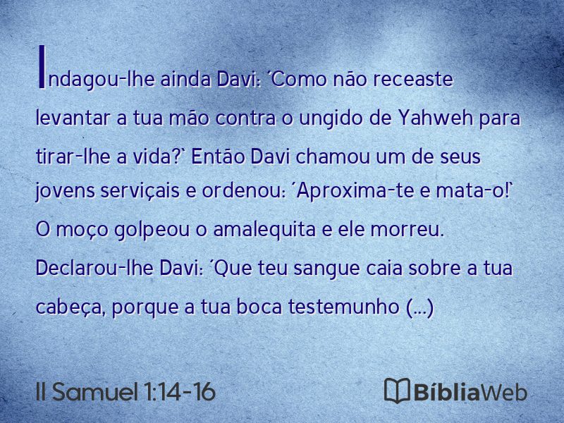 II Samuel 1:14-16 em imagem para compartilhar