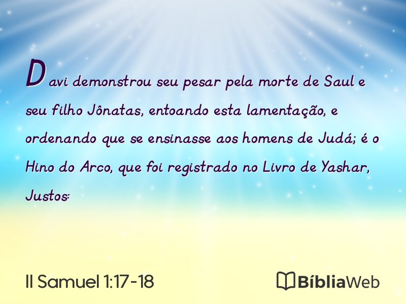 II Samuel 1:17-18 em imagem para compartilhar