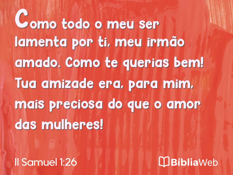 II Samuel 1:26 em imagem para compartilhar