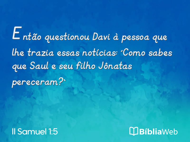 II Samuel 1:5 em imagem para compartilhar