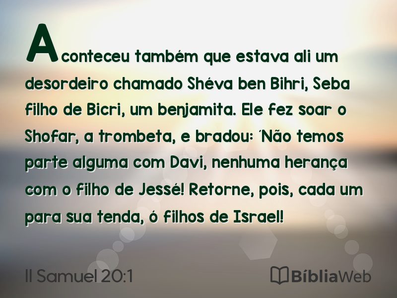 II Samuel 20:1 em imagem para compartilhar