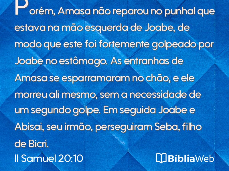 II Samuel 20:10 em imagem para compartilhar