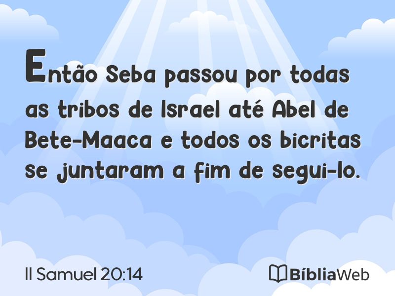 II Samuel 20:14 em imagem para compartilhar