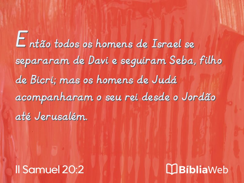 II Samuel 20:2 em imagem para compartilhar