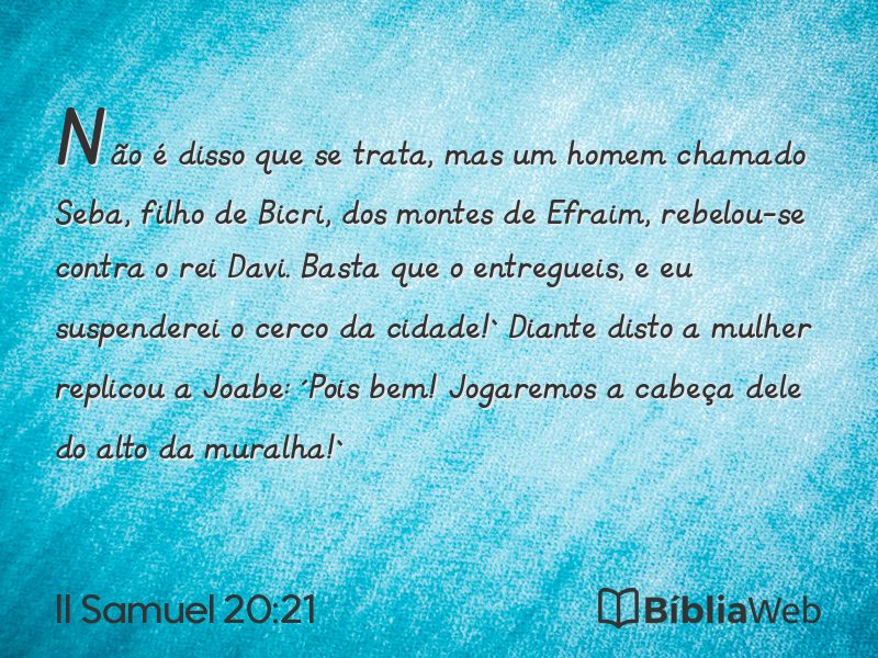 II Samuel 20:21 em imagem para compartilhar