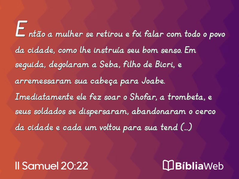 II Samuel 20:22 em imagem para compartilhar