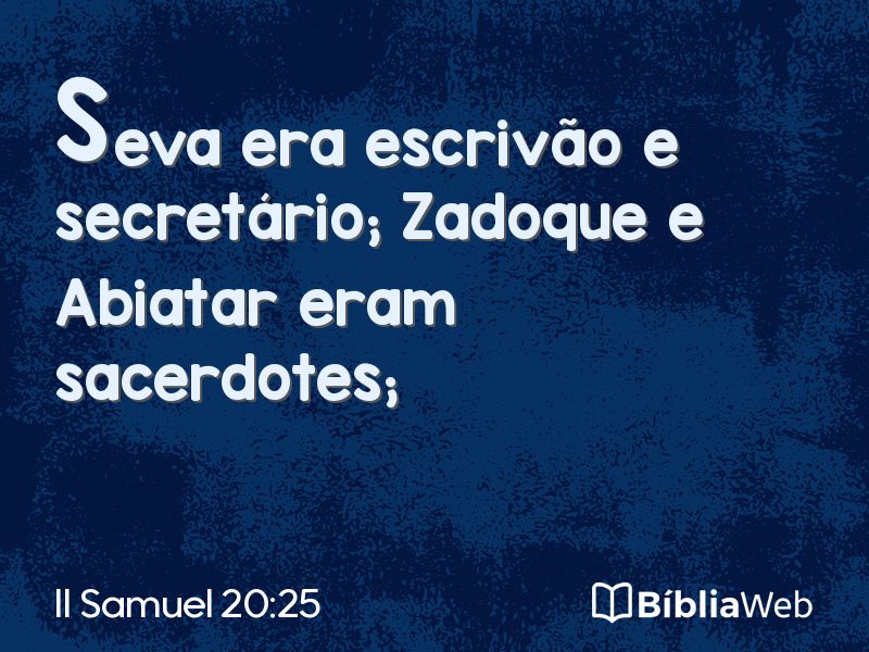 II Samuel 20:25 em imagem para compartilhar