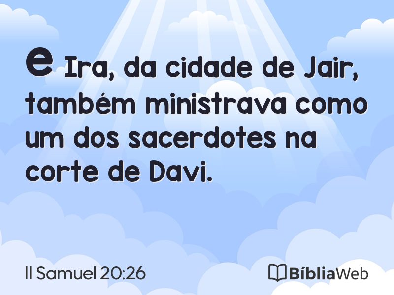 II Samuel 20:26 em imagem para compartilhar