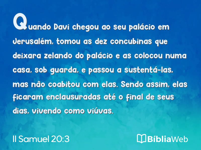 II Samuel 20:3 em imagem para compartilhar