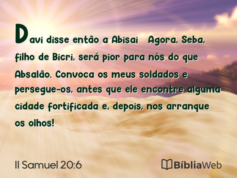 II Samuel 20:6 em imagem para compartilhar