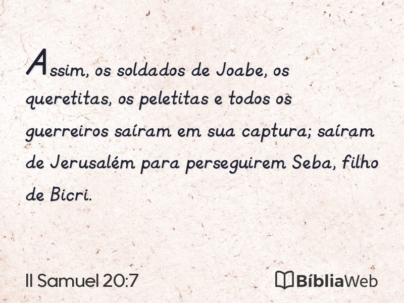 II Samuel 20:7 em imagem para compartilhar