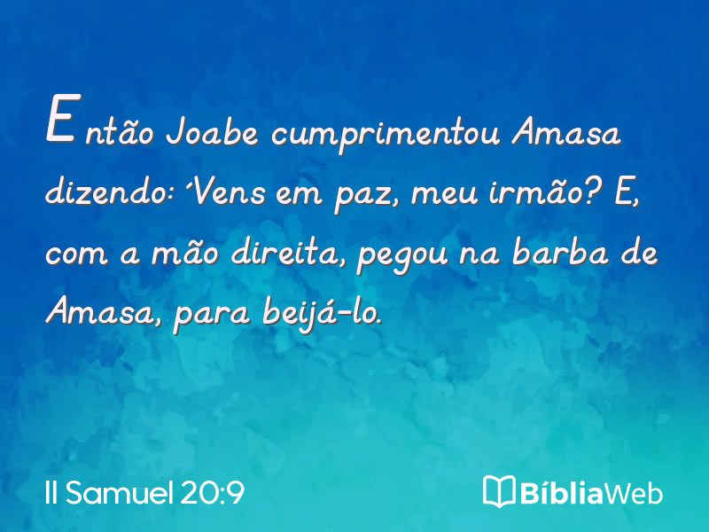 II Samuel 20:9 em imagem para compartilhar