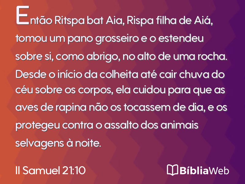 II Samuel 21:10 em imagem para compartilhar