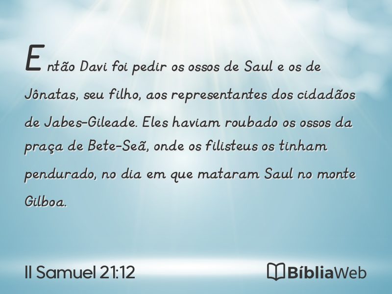 II Samuel 21:12 em imagem para compartilhar