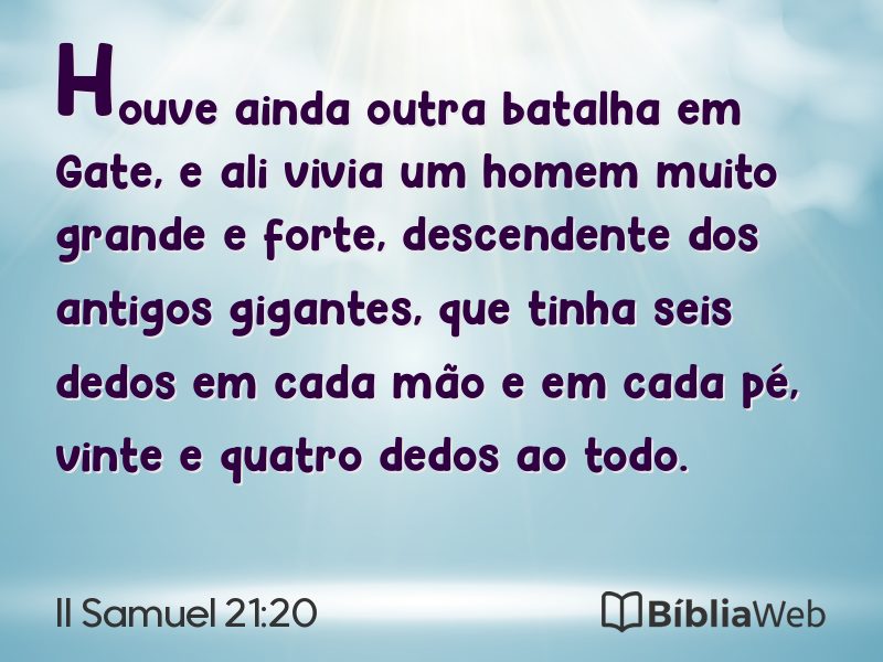 II Samuel 21:20 em imagem para compartilhar