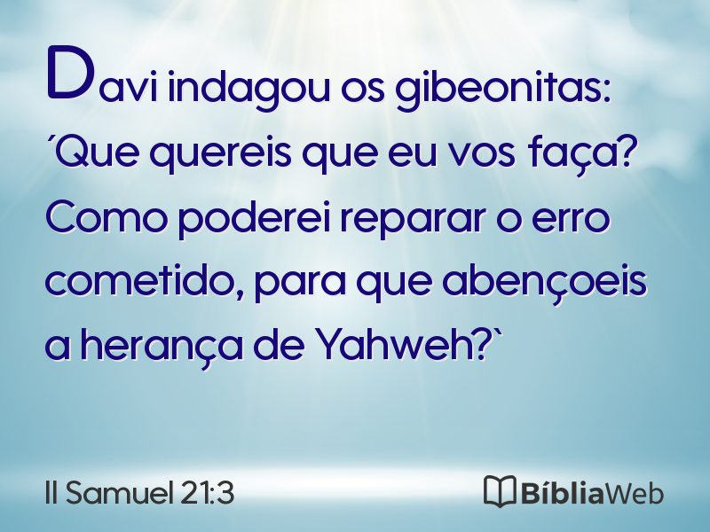 II Samuel 21:3 em imagem para compartilhar