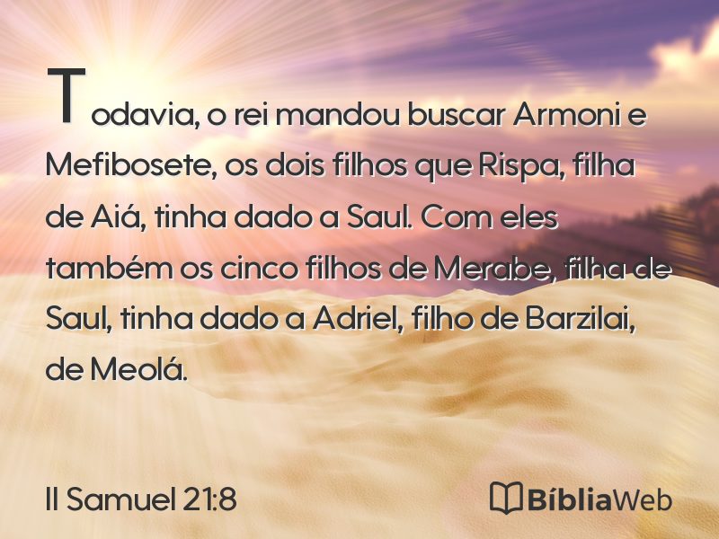 II Samuel 21:8 em imagem para compartilhar