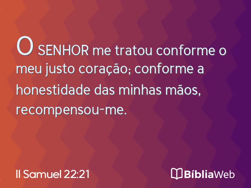 II Samuel 22:21 em imagem para compartilhar