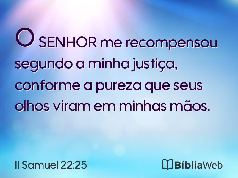 II Samuel 22:25 em imagem para compartilhar