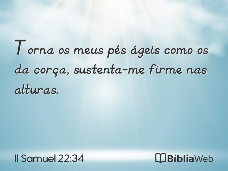 II Samuel 22:34 em imagem para compartilhar