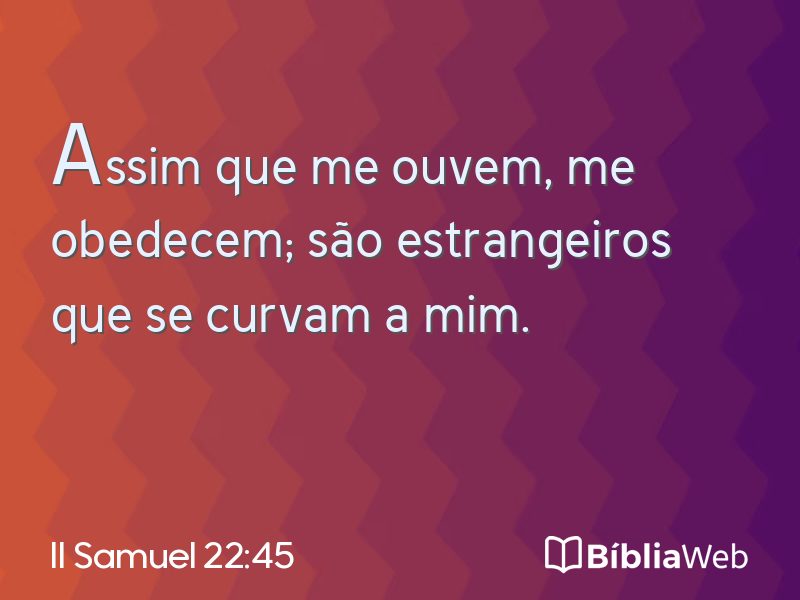 II Samuel 22:45 em imagem para compartilhar