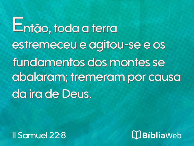 II Samuel 22:8 em imagem para compartilhar