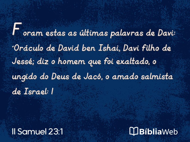 II Samuel 23:1 em imagem para compartilhar