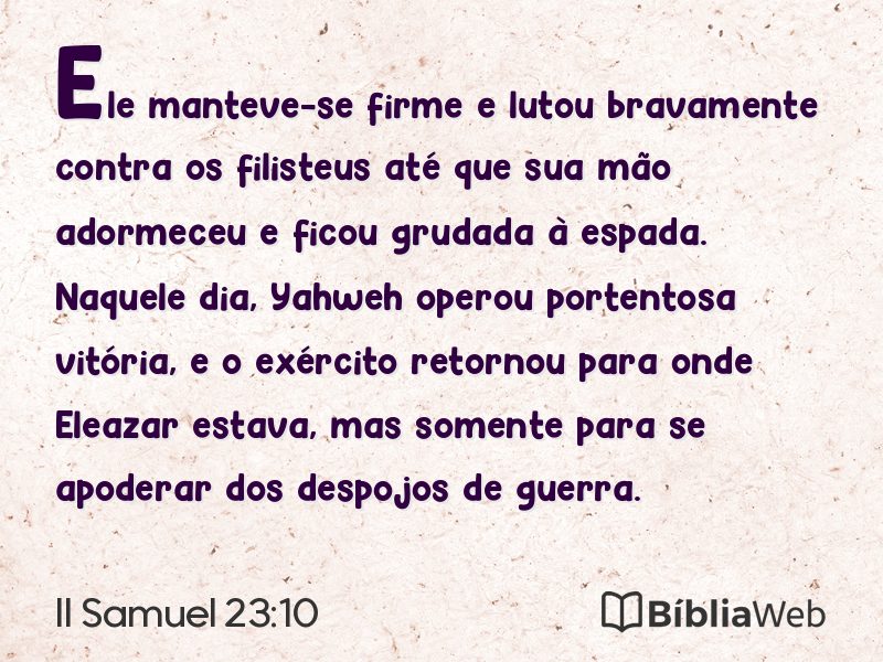 II Samuel 23:10 em imagem para compartilhar