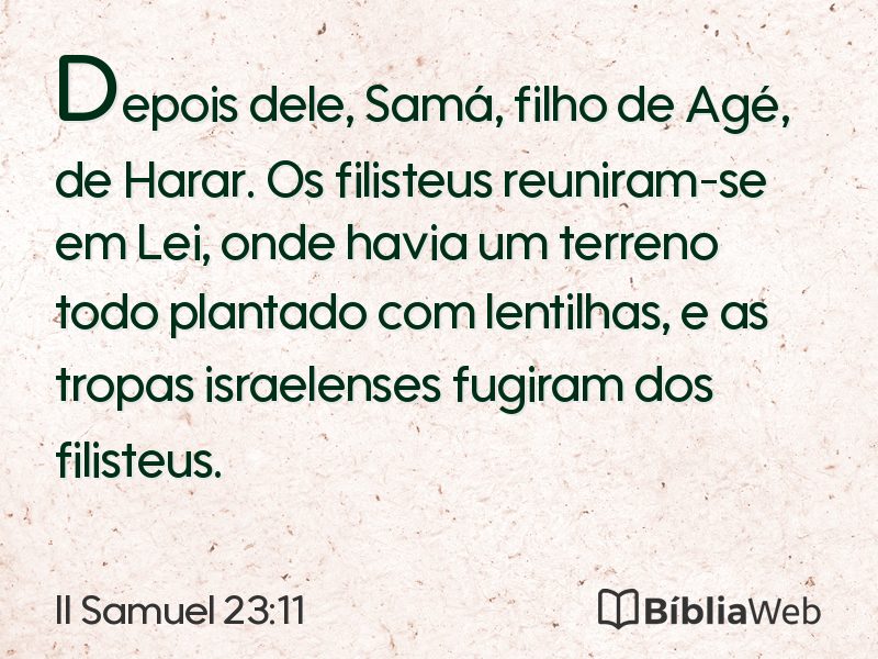 II Samuel 23:11 em imagem para compartilhar