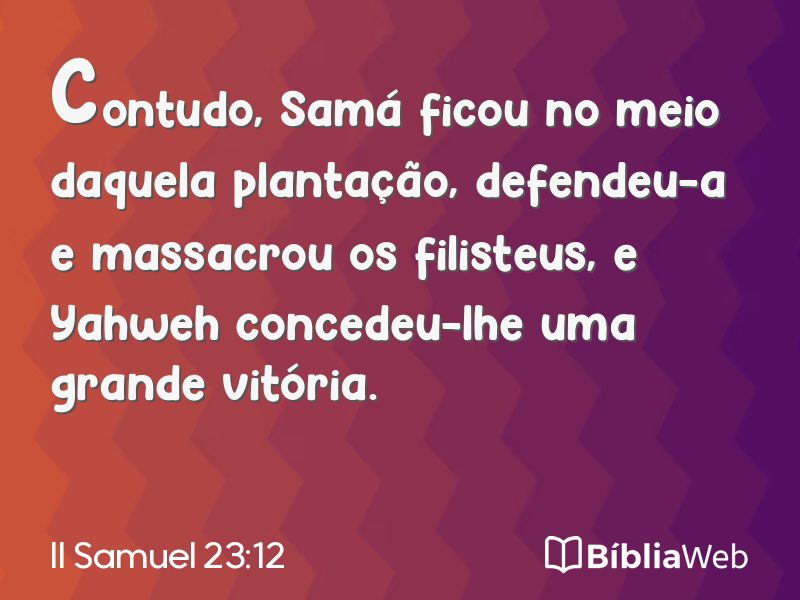 II Samuel 23:12 em imagem para compartilhar