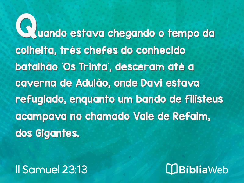 II Samuel 23:13 em imagem para compartilhar