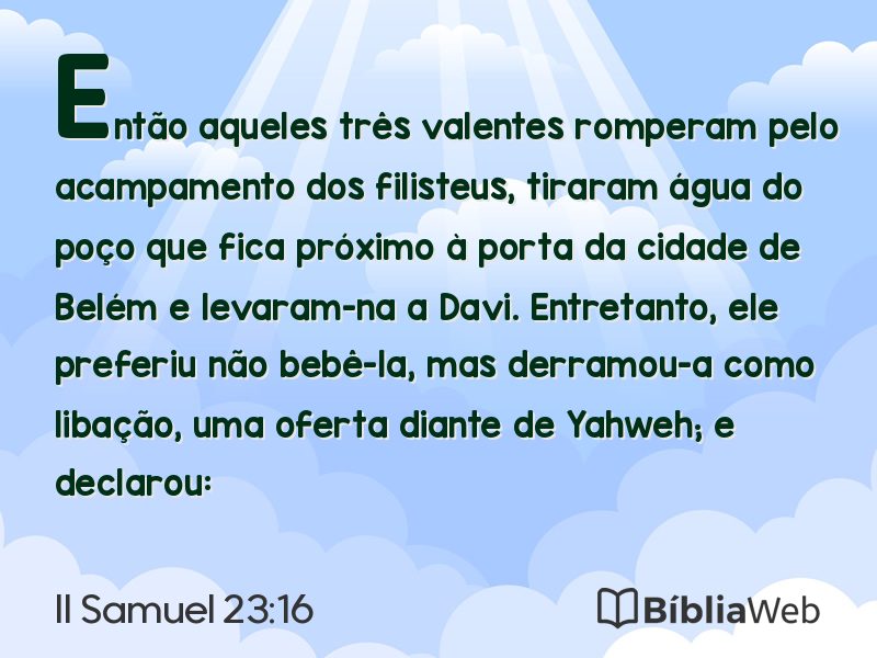 II Samuel 23:16 em imagem para compartilhar