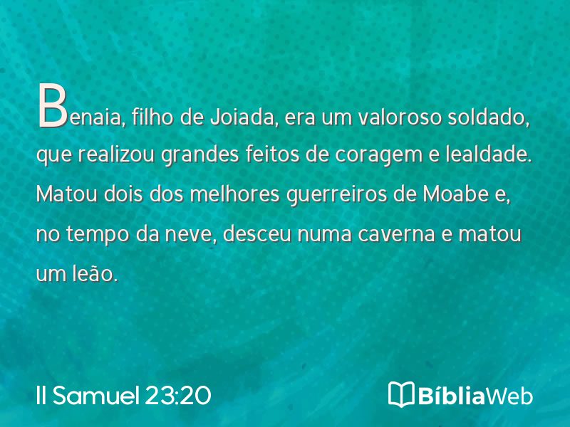 II Samuel 23:20 em imagem para compartilhar