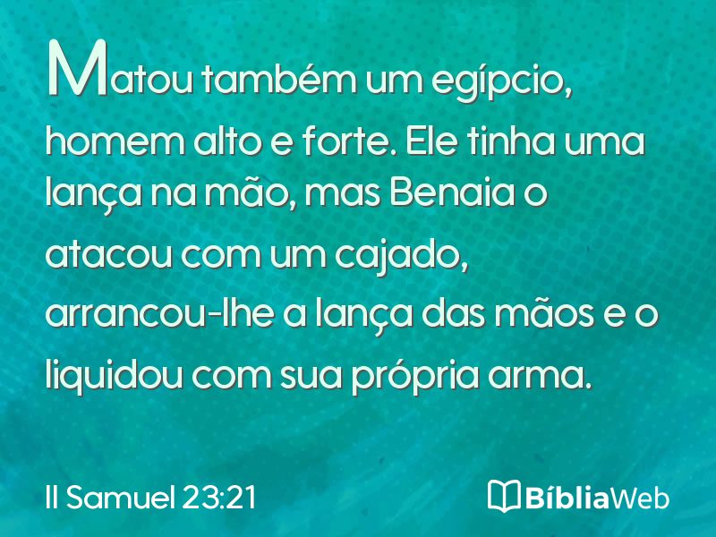 II Samuel 23:21 em imagem para compartilhar