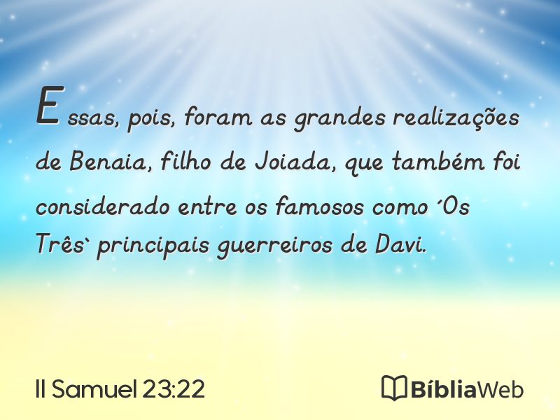 II Samuel 23:22 em imagem para compartilhar