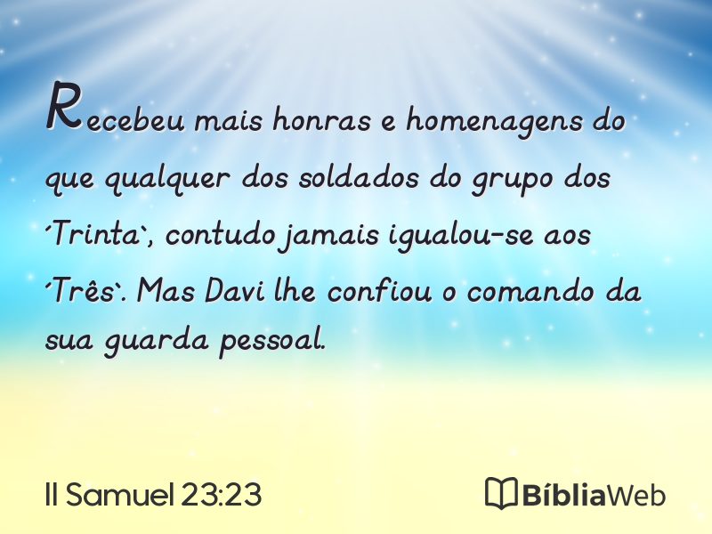 II Samuel 23:23 em imagem para compartilhar