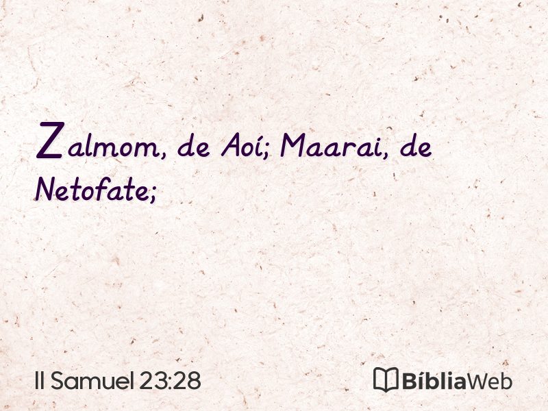 II Samuel 23:28 em imagem para compartilhar