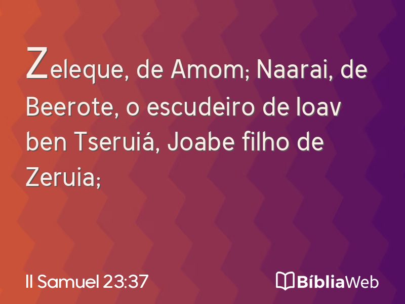 II Samuel 23:37 em imagem para compartilhar