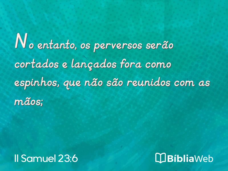II Samuel 23:6 em imagem para compartilhar