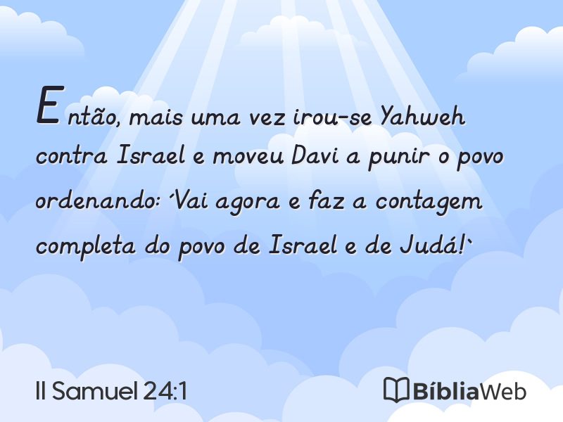 II Samuel 24:1 em imagem para compartilhar