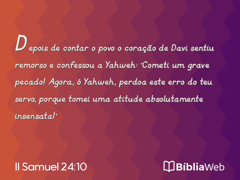 II Samuel 24:10 em imagem para compartilhar